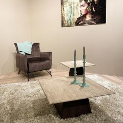 Valentino vierkante salontafel - 75x75 cm - beige
