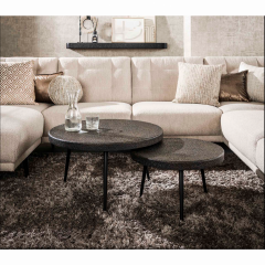 Ronde salontafels - set van 2 - zwart