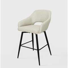 Paris barstoel 65 cm draaibaar - Jasper cream 11 - zwart onderstel
