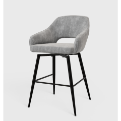 Moods Collection Paris barstoel 65 cm draaibaar - Be handsome grey 45 - zwart onderstel