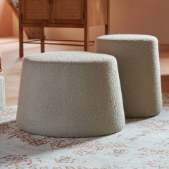 Lauryn poef Ø59x38 cm bouclé van het woonmerk Light&Living