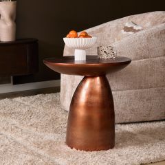 Starfurn Ovale bijzettafel Jarah - 55 cm - koper/goud