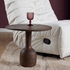 Starfurn Bijzettafel Donna Ø50 cm - donkerbruin