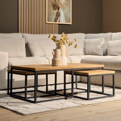 Salontafels Denver - set van 3 - naturel