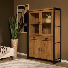 Vitrinekast Boaz - 115 cm - naturel