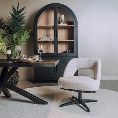 Caldes lounge draaistoel - off white