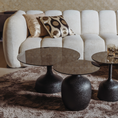 Vigo bijzettafel glas - 45 cm