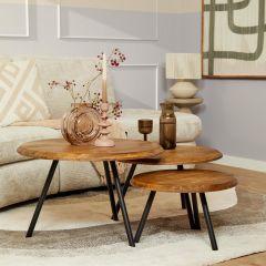 Ohio ronde salontafels - set van 3 - naturel