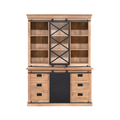 Vitrinekast Lotte 160 cm - naturel