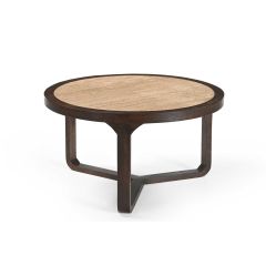 Salontafel Morris 75 cm - donkerbruin/marmer