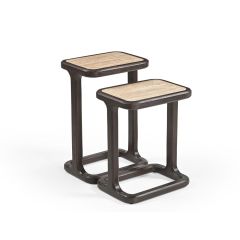 Bijzettafel Arvid rechthoek set van 2 - beige