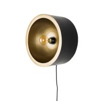 Puur Dudley wandlamp rond L - zwart/goud