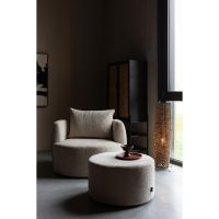 Dutchbone Rocca poef ø70 cm - beige