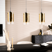 Jalama hanglamp glas goud 3L 100 cm van het woonmerk Vurna
