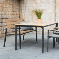 Arezzo terrastafel 160 cm & tuinbank & 2x tuinstoel textileen