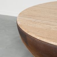 Label51 Bowl salontafel ø90 cm mangohout - beige/donkerbruin