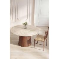 Svea Elliott ronde eettafel travertinelook - beige