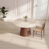 Svea Elliott ronde eettafel travertinelook - beige
