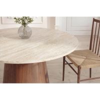Svea Elliott ronde eettafel travertinelook - beige