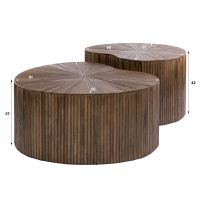 Fraaai Rebecca salontafel niervormig set van 2 teak - espresso