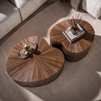 Fraaai Rebecca salontafel niervormig set van 2 teak - espresso