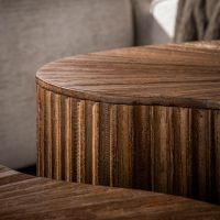 Fraaai Rebecca salontafel niervormig set van 2 teak - espresso