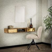Fraaai Kelsie kaptafel 2L - brass/massief mango bruin - OUTLET C