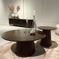 Salvator ronde salontafel - Ø80 cm - hout - walnoot bruin van het woonmerk Livingfurn