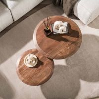 Fraaai Ronna salontafel set van 2 - massief acacia - bruin
