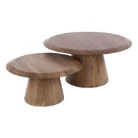 Fraaai Ronna salontafel set van 2 - massief acacia - bruin