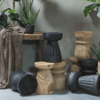 Bink kruk hout 40 x ø28 cm naturel van het woonmerk Woood