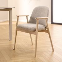 Nøra Lenny armstoel | oak onderstel | stof Monza - beige