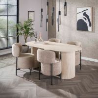 Fraaai Dexter eettafel 180 cm keramiek - naturel