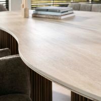 Fraaai Dexter eettafel organisch 215 cm keramiek - beige