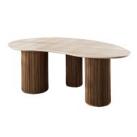 Fraaai Dexter eettafel organisch 215 cm keramiek - beige