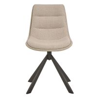 Nøra Skog eetkamerstoel | grijs metaal onderstel | stof Basel - beige