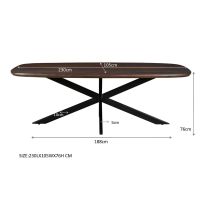 Livingfurn Jesper deens ovale eettafel - 230 cm - hout - bruin | Showroommodel