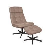 Label51 Alvar fauteuil micro suede + hocker - taupe