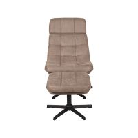 Label51 Alvar fauteuil micro suede + hocker - taupe