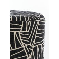 Light & Living Davone poef Ø40x44 cm - zwart/wit