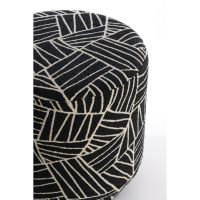 Light & Living Davone poef Ø40x44 cm - zwart/wit
