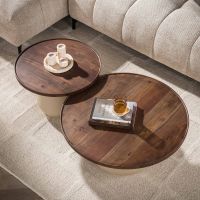 Fraaai Dury salontafel rond set van 2 - beige