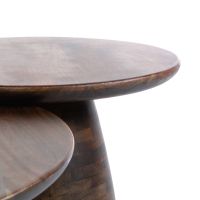 Fraaai Danny rond salontafel set van 2 - massief acaciahout - bruin