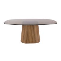 Fraaai Caruso eettafel Deens ovaal 215cm - brons glas