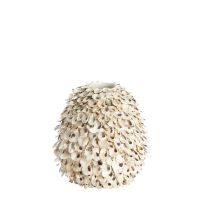 Light & Living Ubate vaas Ø26x27 cm bamboo/schelp - crème/bruin