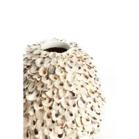 Light & Living Ubate vaas Ø26x27 cm bamboo/schelp - crème/bruin