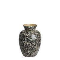 Light & Living Lera vaas Ø22x31 cm bamboo - zwart-crème