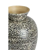 Light & Living Lera vaas Ø22x31 cm bamboo - zwart-crème