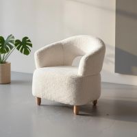 Svea Brent fauteuil bouclé - naturel/wit
