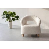 Svea Brent fauteuil bouclé - naturel/wit